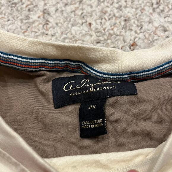 A Tiziano Short Sleeve Graphic Tee Sz 4X Men's Basic Premium Cream - Picture 3 of 6